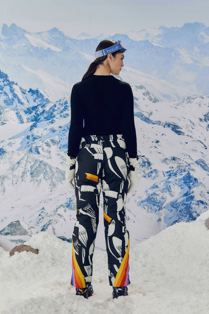 Black Graphic Toucans Ski Pants