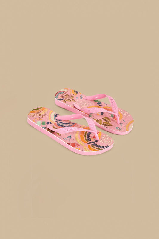 Pink Colorful Birds Havaiana Sandals