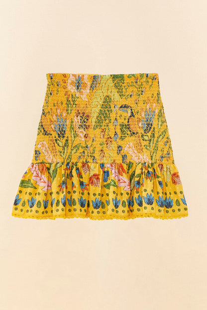 Yellow Summer Garden Mini Skirt