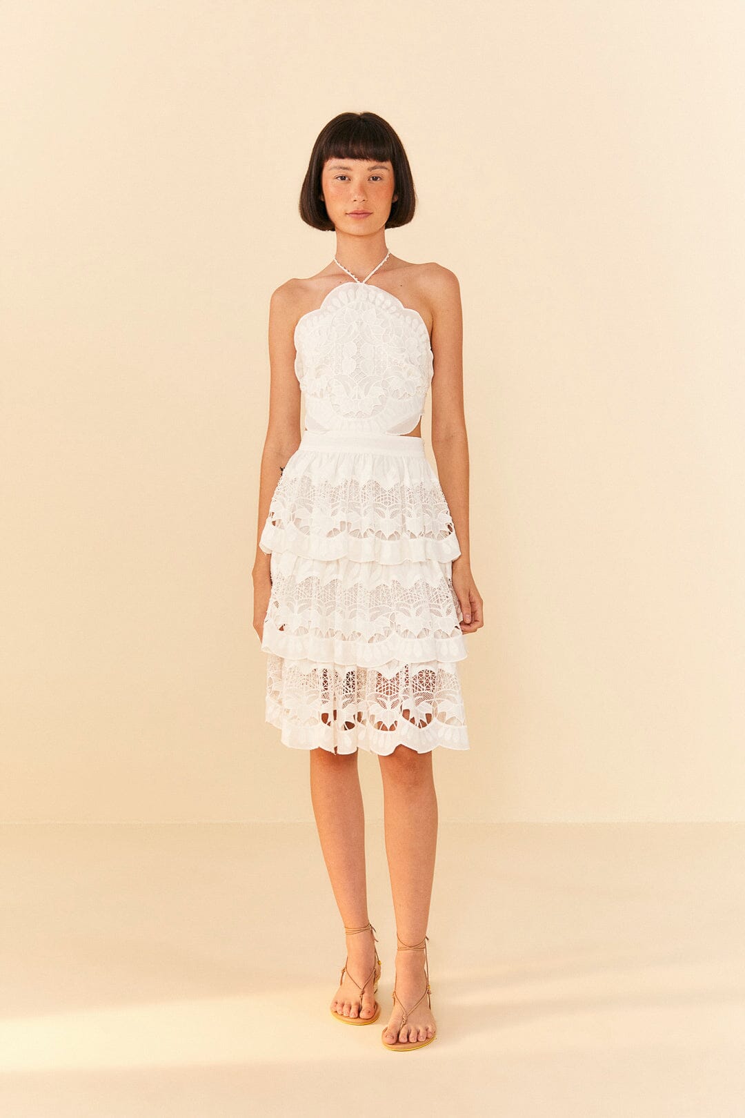 White Richelieu Midi Dress