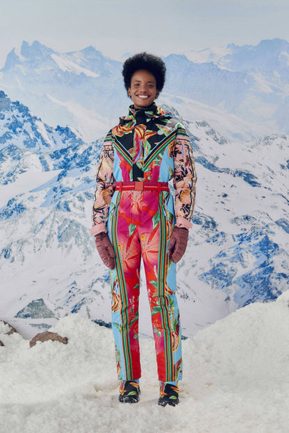 Mixed Scarves Ski Jumpsuit