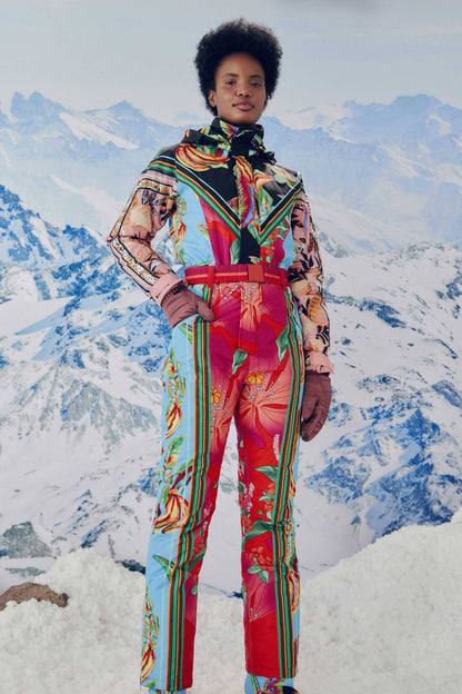 Mixed Scarves Ski Jumpsuit