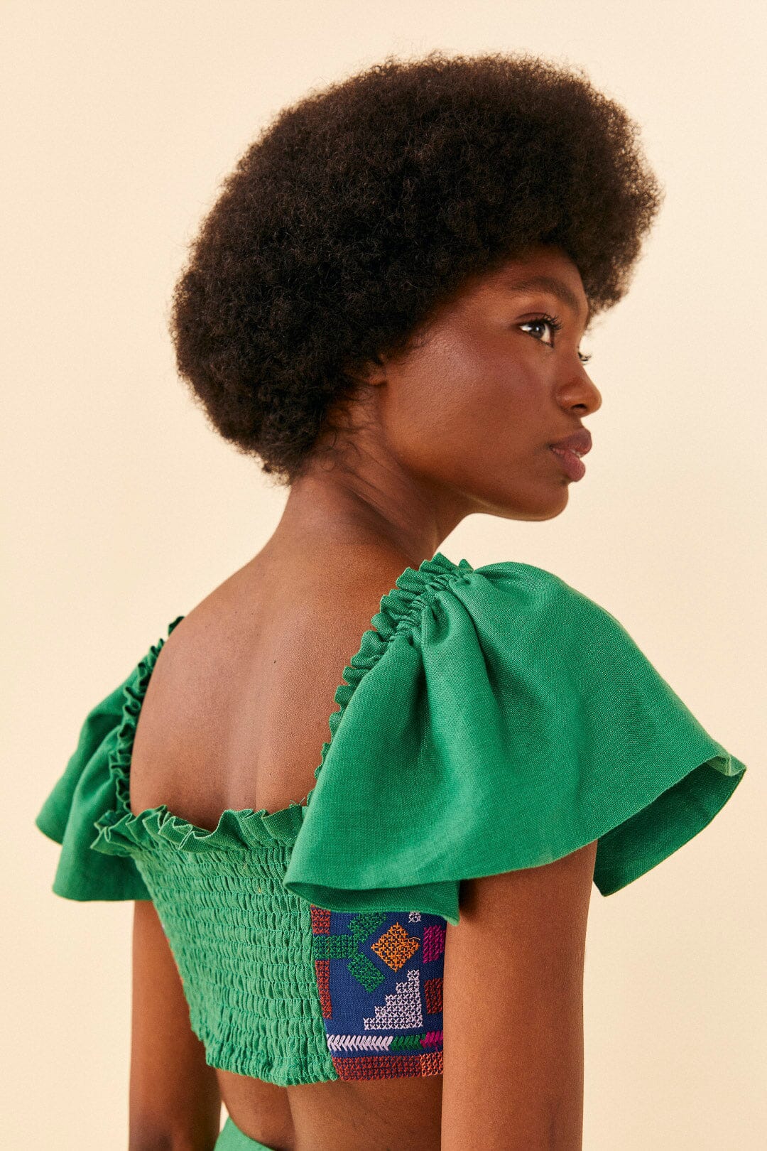 Embroided Green Top