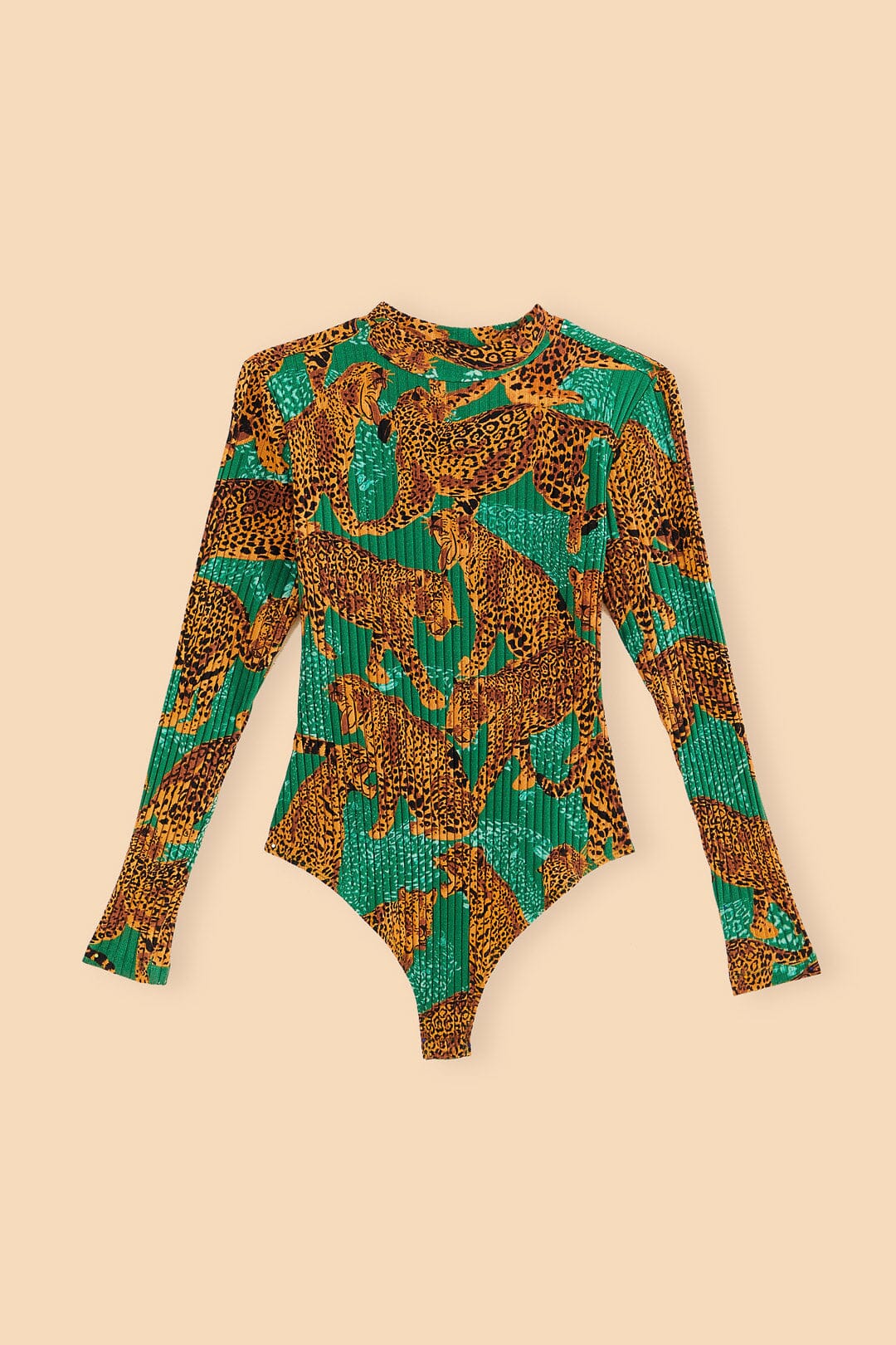 Green Artsy Leopards Organic Cotton Bodysuit