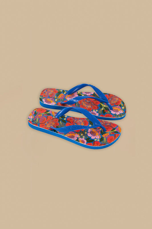 Blue Flowers Garden Havaiana Sandals