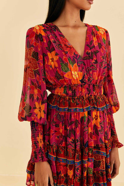 Pink Tropical Tapestry Mini Dress