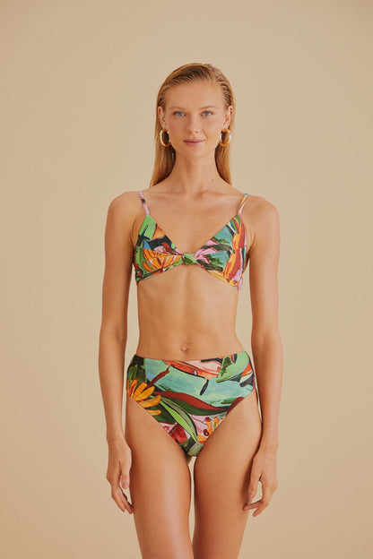 Banana Foliage High Waisted Bikini Bottom