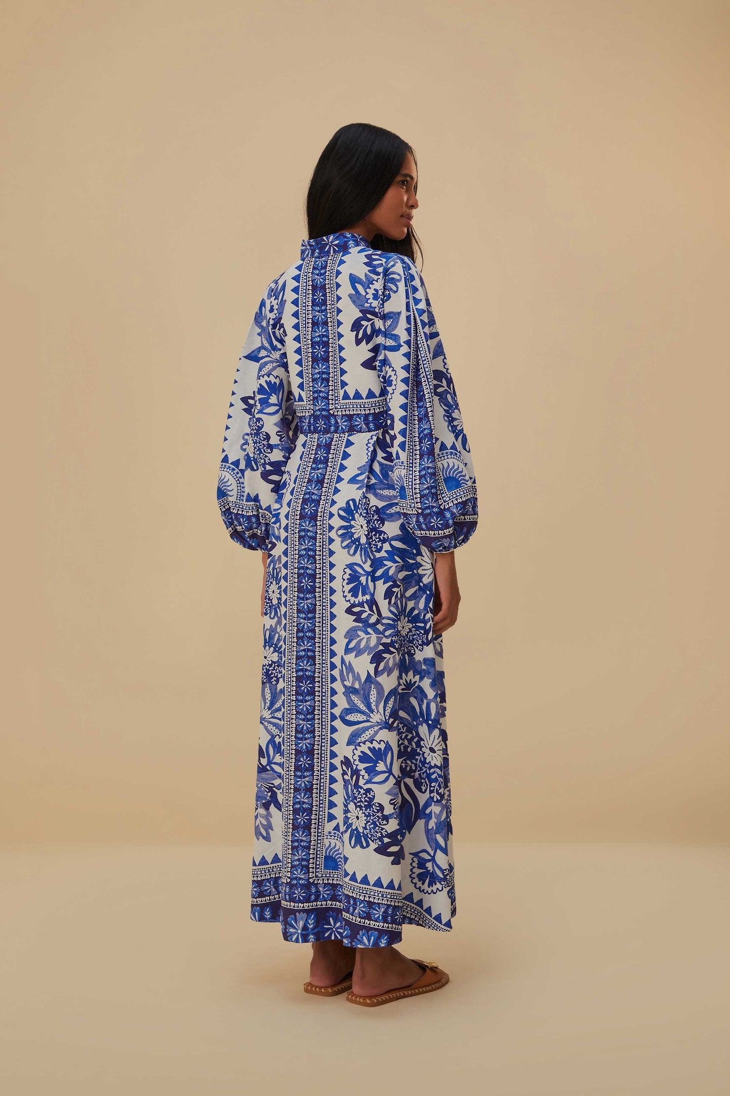 Off-White Flora Tapestry Lenzing Ecovero Euroflax Maxi Dress