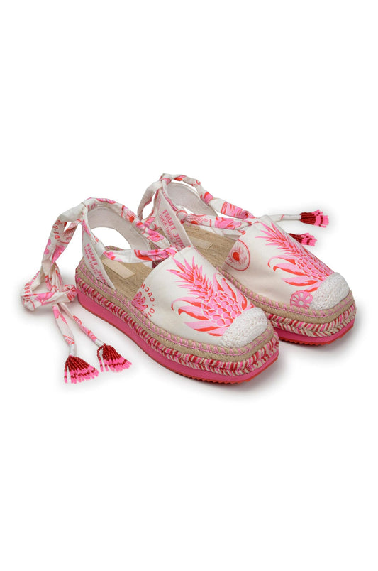 Pink Fruit Juice Espadrille Platform Sandal