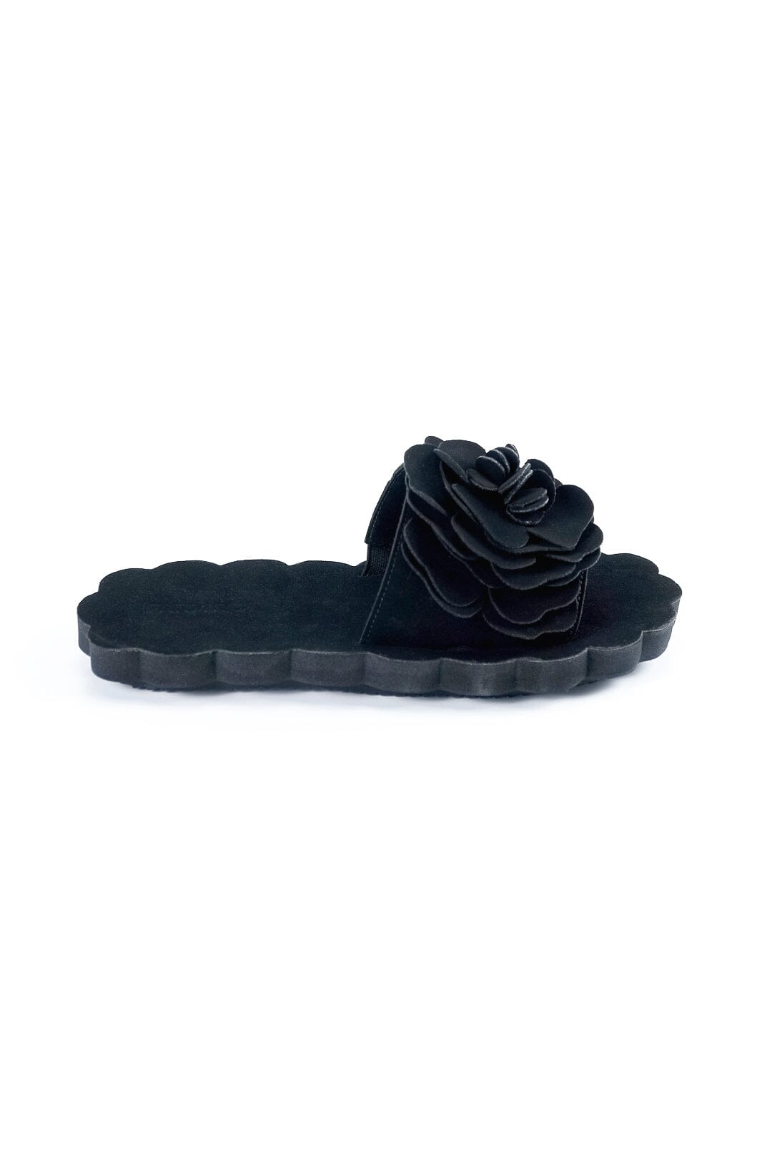 Black Flower Cloud Slide Sandal