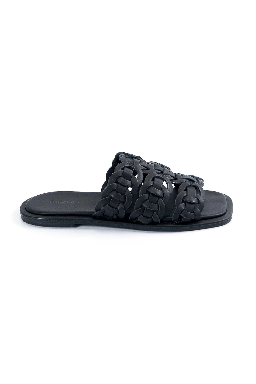 Black Circles Flat Sandal