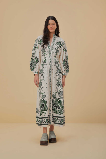 Forest Soul Off-White Maxi Dress