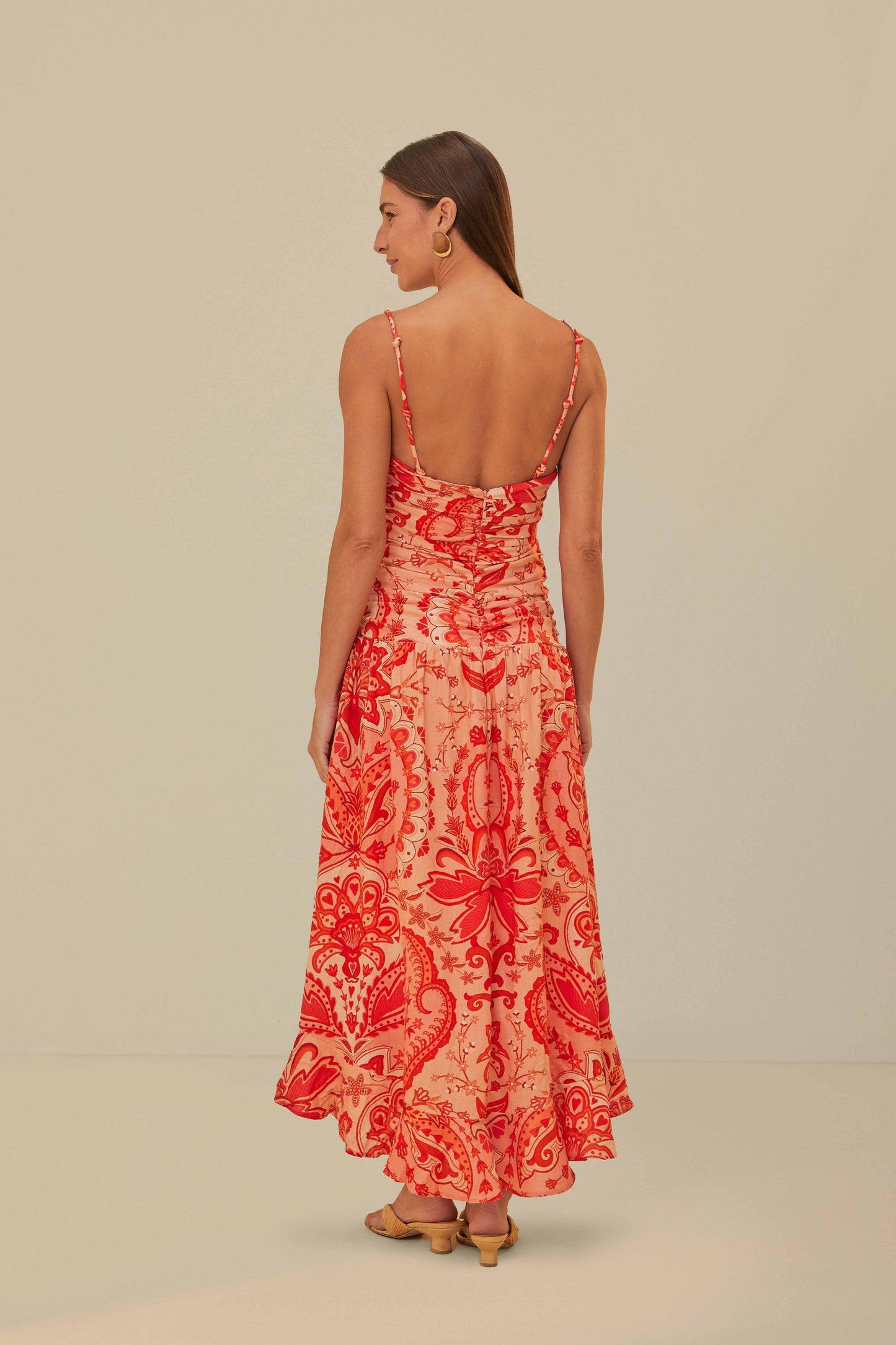 Red Jaipur Crossover Maxi Dress