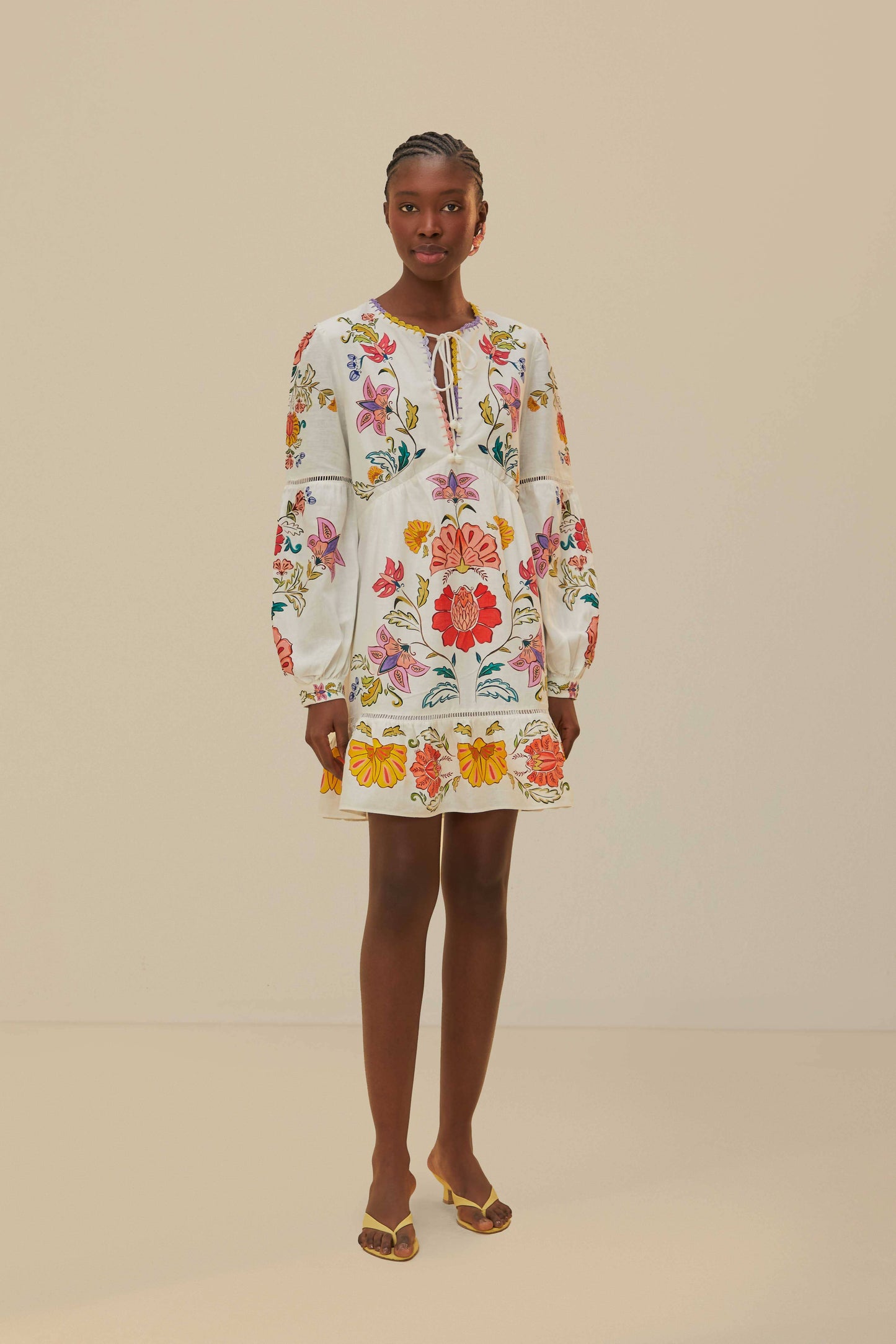 Off-White Floral Insects Mini Dress