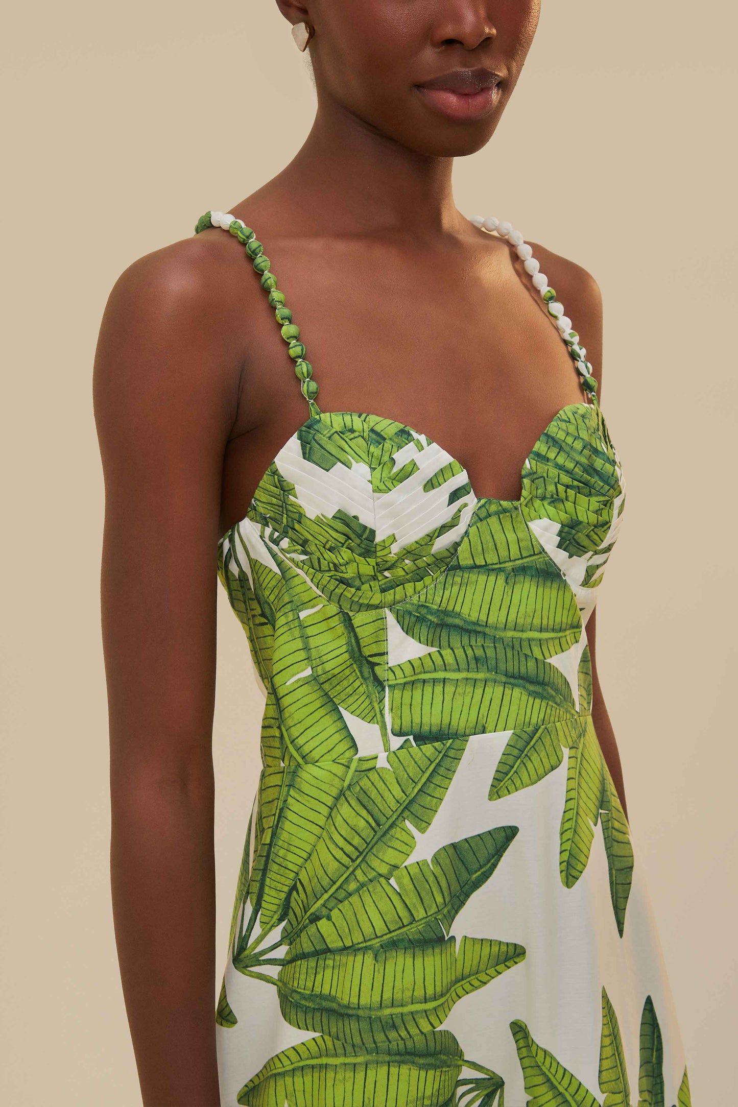 Off-White Palm Fan Midi Dress