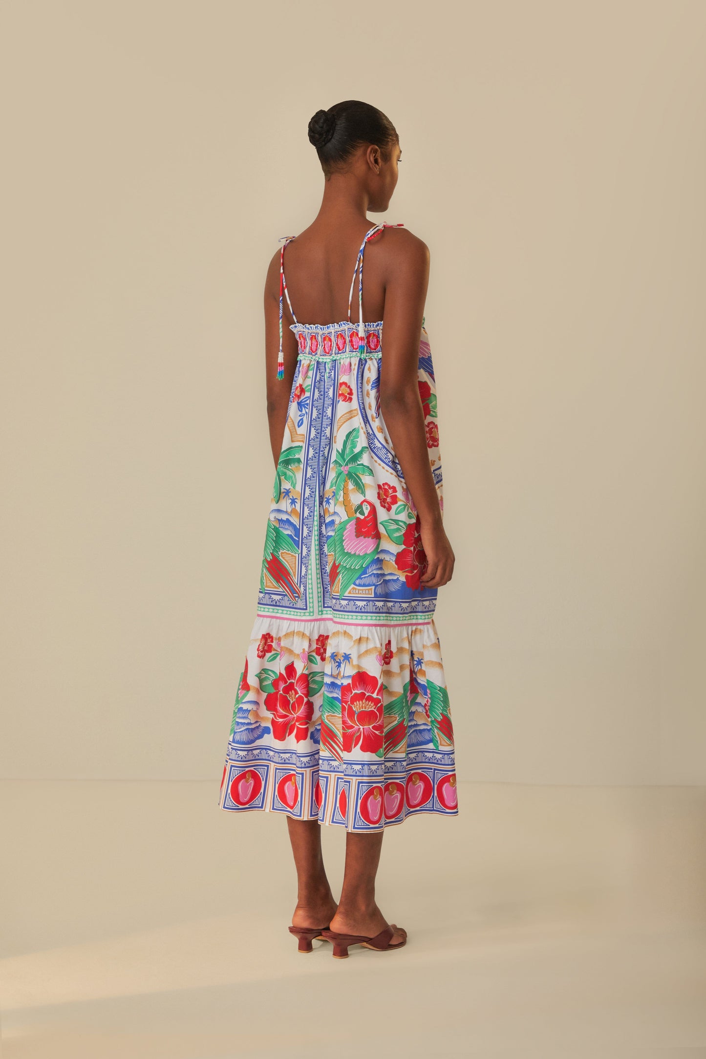 Off-White Flowers Beach Maxi Dress