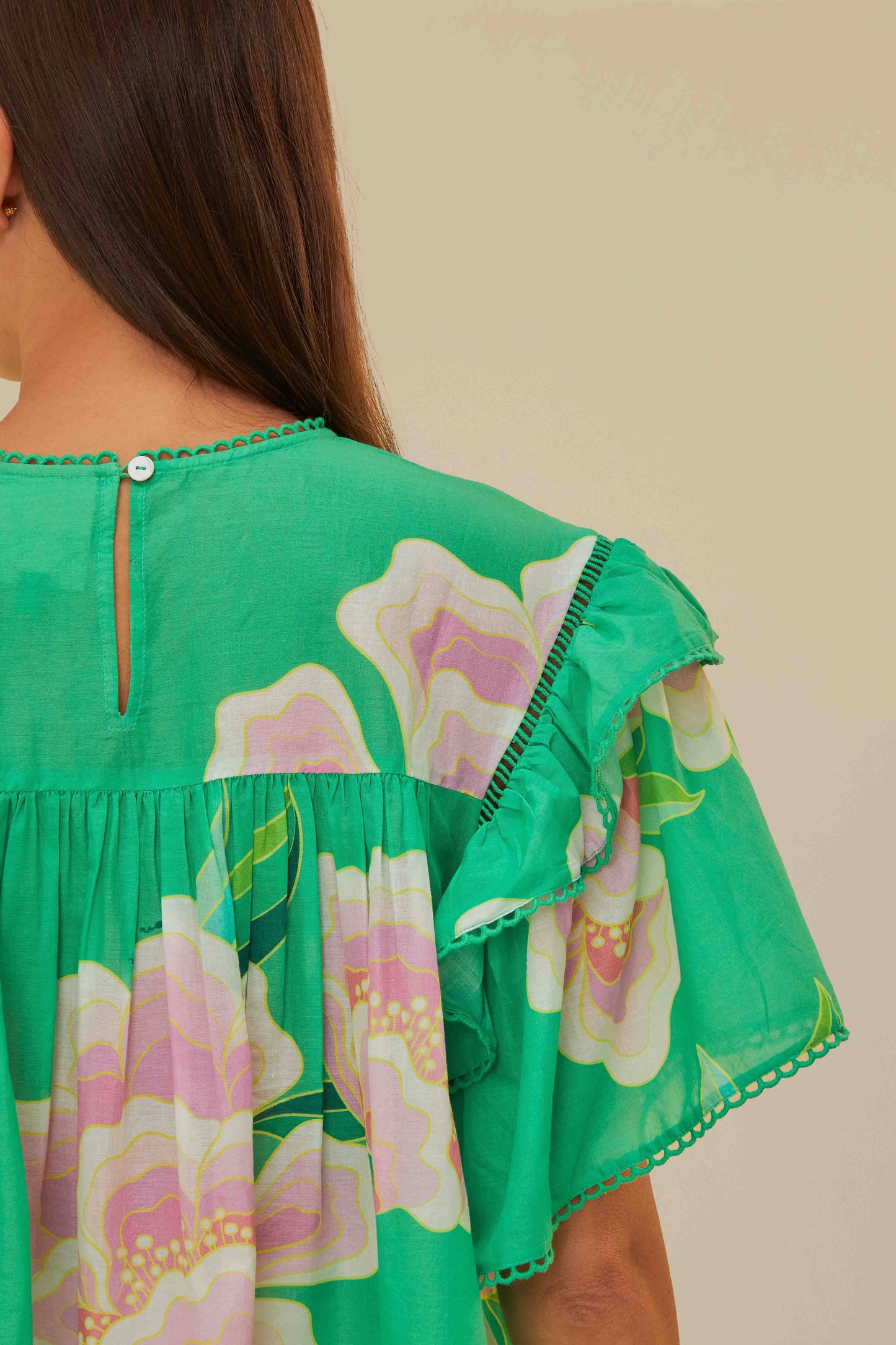 Green Floral Vibing Blouse