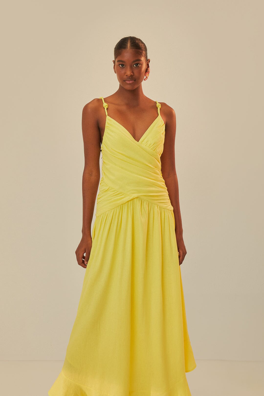 Yellow Cross Over Maxi Dress