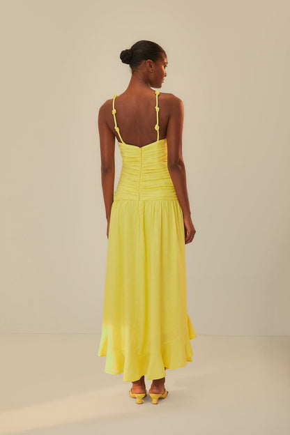 Yellow Cross Over Maxi Dress