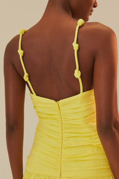 Yellow Cross Over Maxi Dress