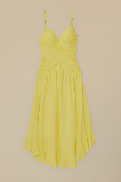 Yellow Cross Over Maxi Dress