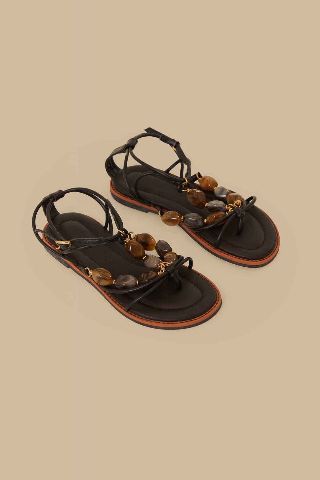 Black Gem Straps Sandal