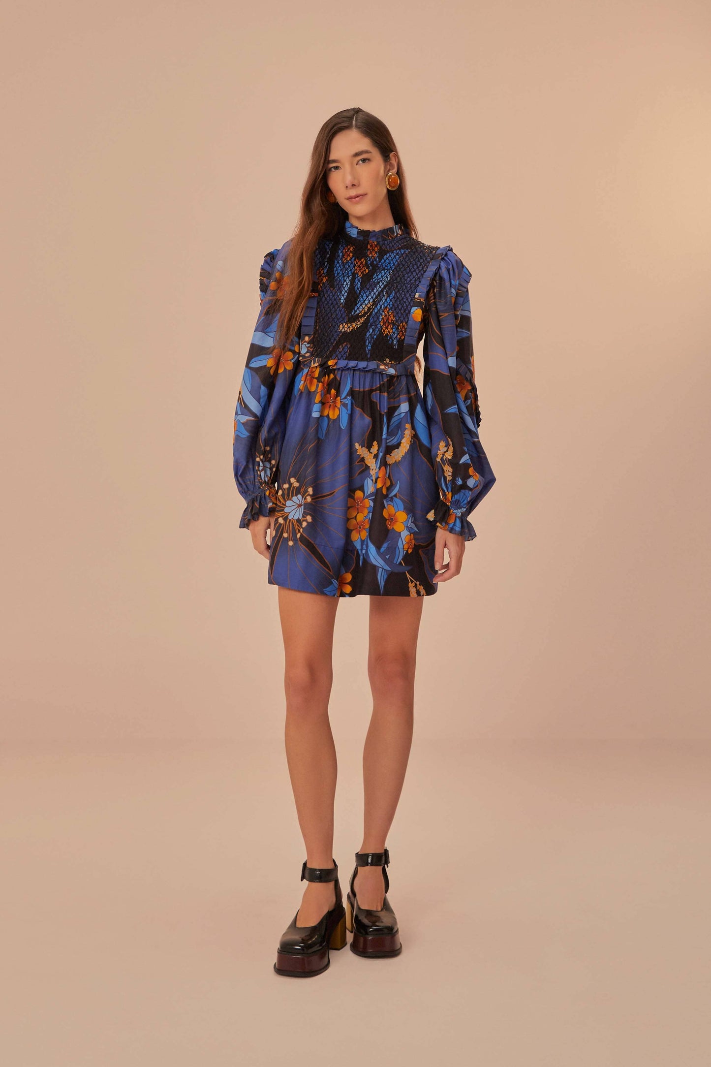 Black Pietra Floral Mini Dress