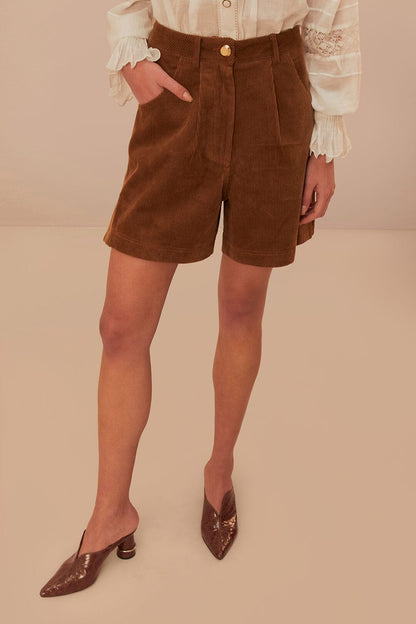 Caramel Corduroy Shorts