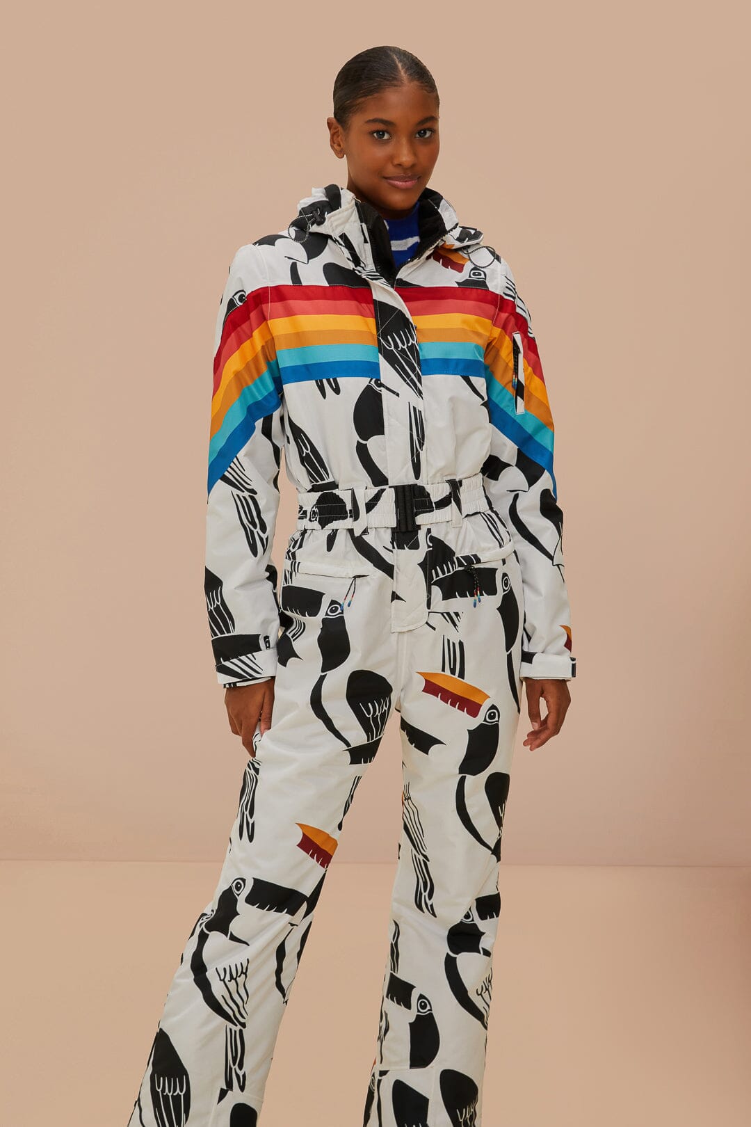 White Toucans Rainbow Ski Jumpsuit