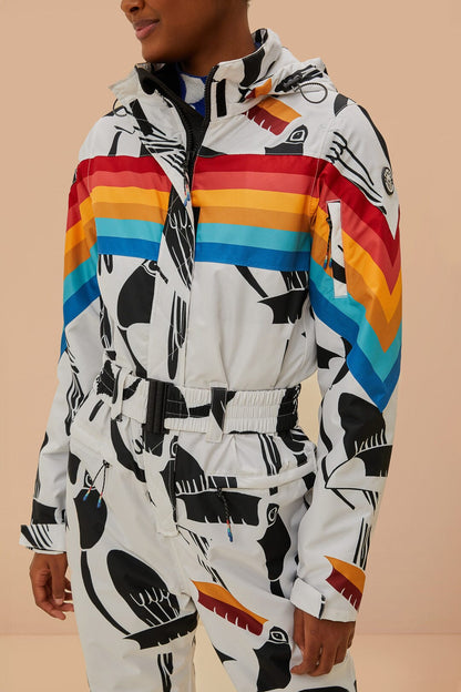 White Toucans Rainbow Ski Jumpsuit