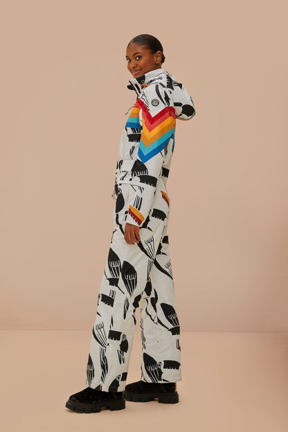 White Toucans Rainbow Ski Jumpsuit