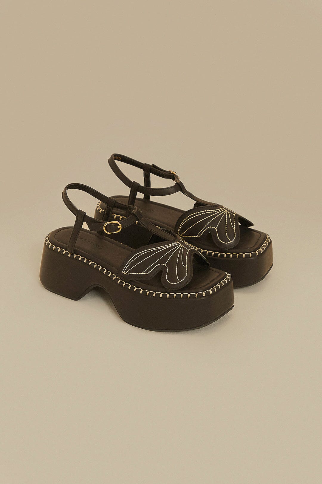 Black Butterfly Flatform Sandal