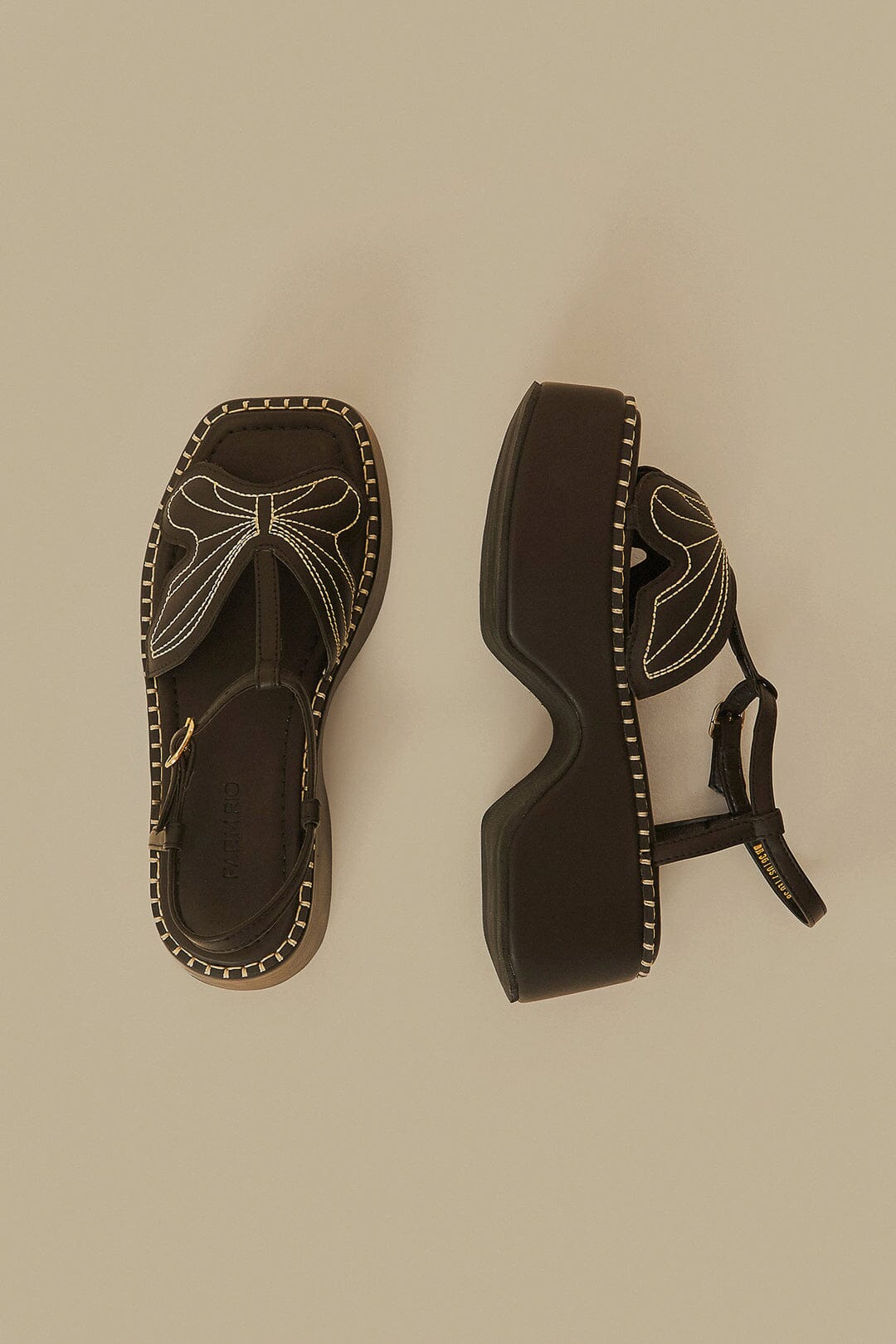 Black Butterfly Flatform Sandal