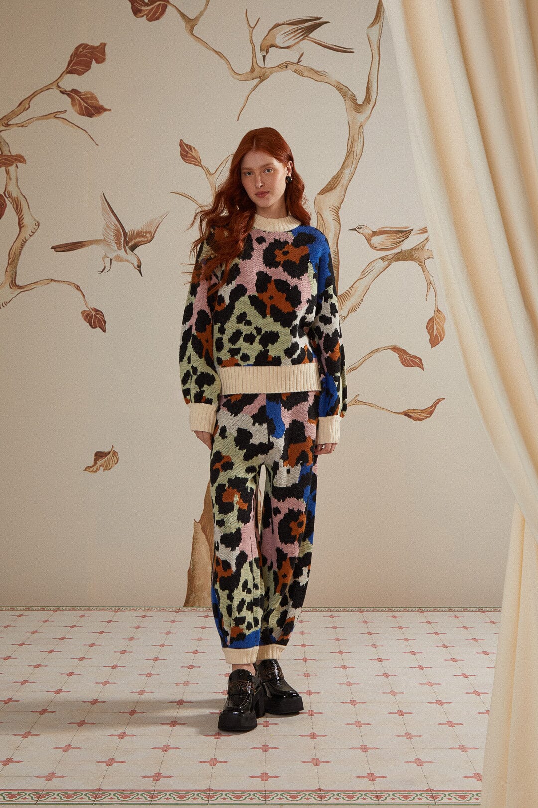 Colorful Leopards Knit Pants