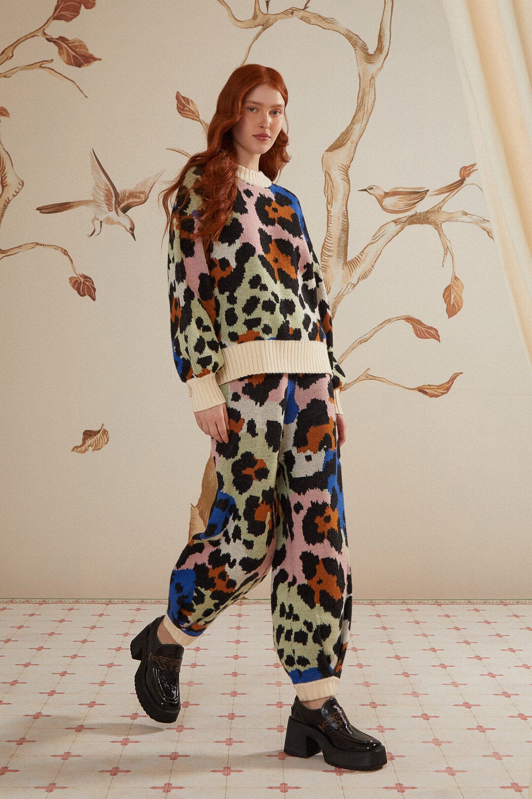 Colorful Leopards Knit Pants