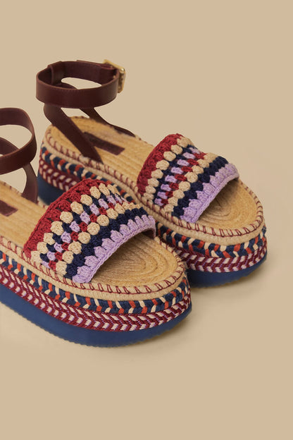 Marsala Crochet Espadrille Flatform