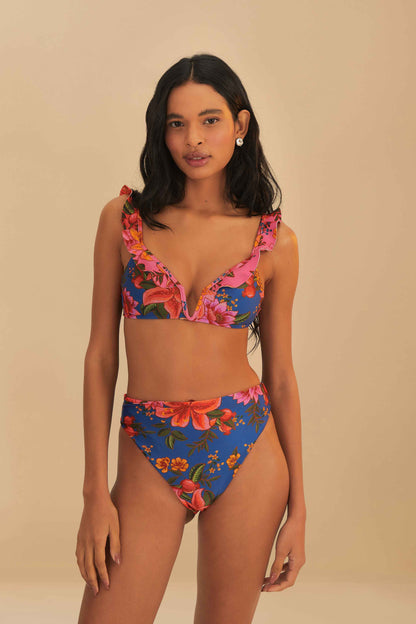 Multicolor Summer Fruit Underwire Bikini Top