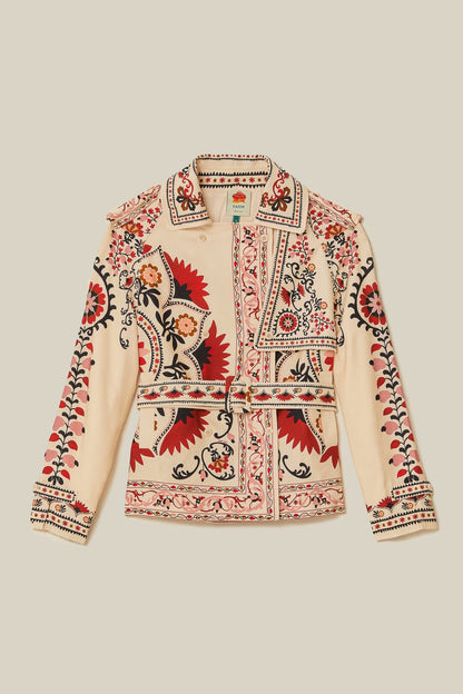 Cream Cashew Mandala Blazer