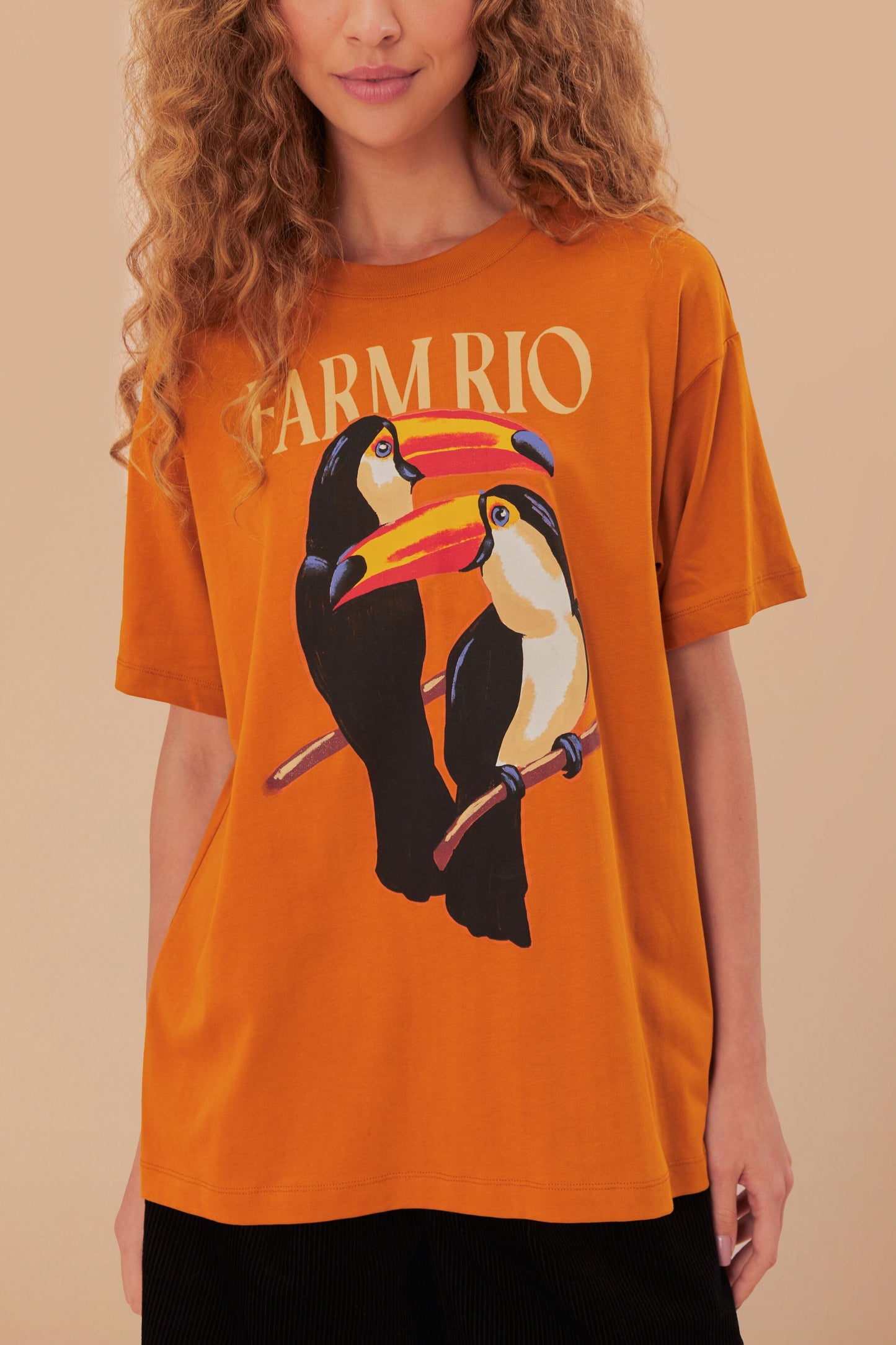 Brown Farm R Toucan Organic Cotton Relaxed T-Shirt