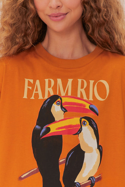 Brown Farm R Toucan Organic Cotton Relaxed T-Shirt