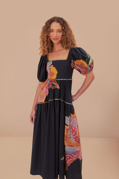 Black Lucy Floral Maxi Dress