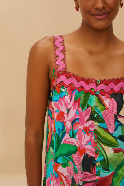 Multicolor Jardin De Reve Sleeveless Blouse